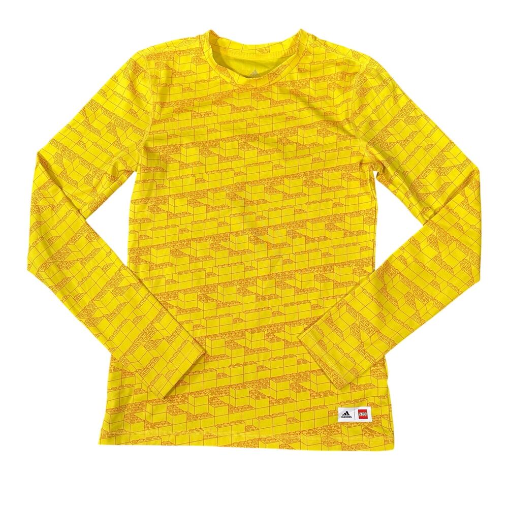 Adidas x Lego Kids Yellow Long Sleeve T Shirt Boys Size L
